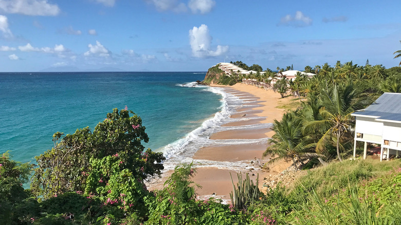 Curtain Bluff resort by ocean