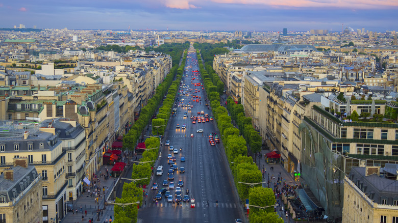 Champs-Élysées aerial view daytime