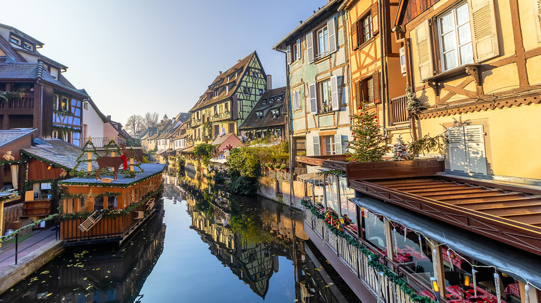 Canal with half-timbered houses