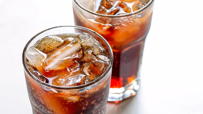 Diet cola in a glass