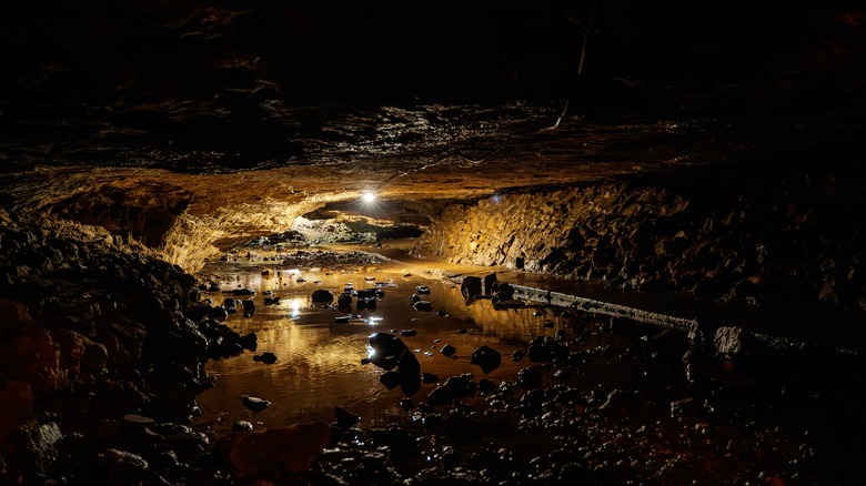 Underground cavern at Maquoketa Caves State Park in Iowa