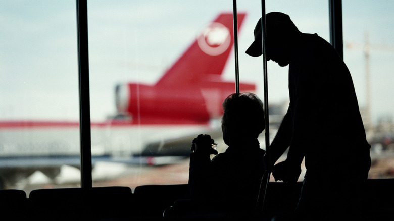 Silhouette of passenger in a wheelchair