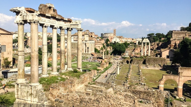 temple and building ruins at Roman Forum