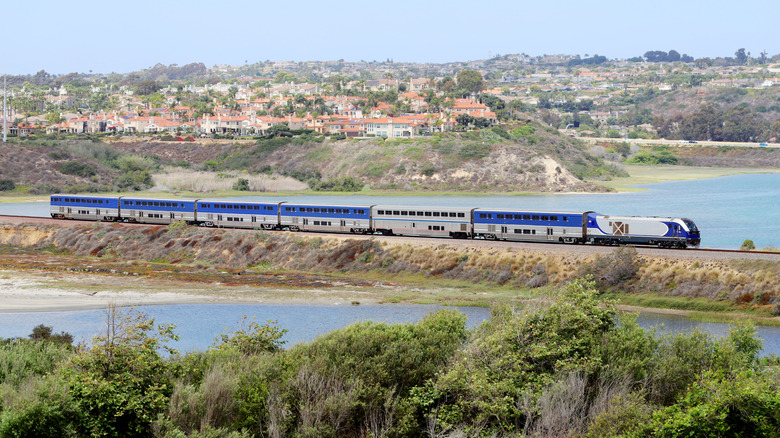 Amtrak crossing bridge