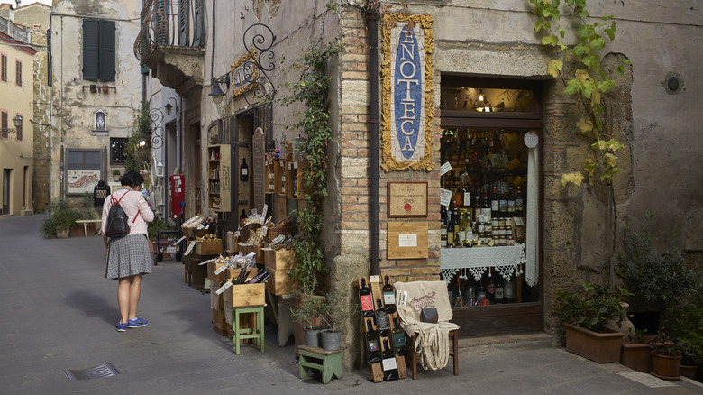 Exterior of charming enoteca