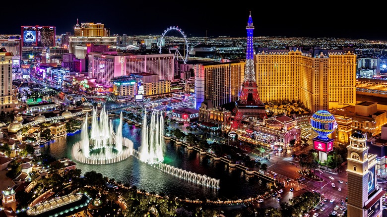 aerial view of Vegas strip