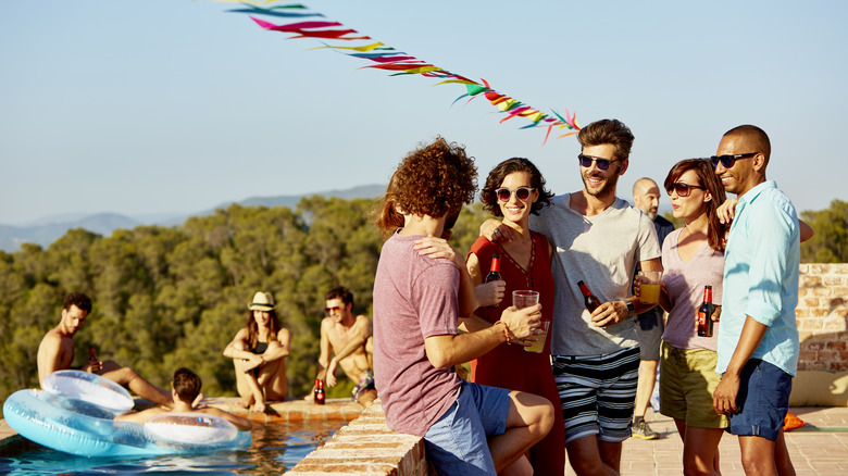 friends drinking outdoors