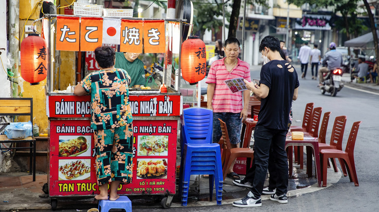 A food stand in Vietnam.