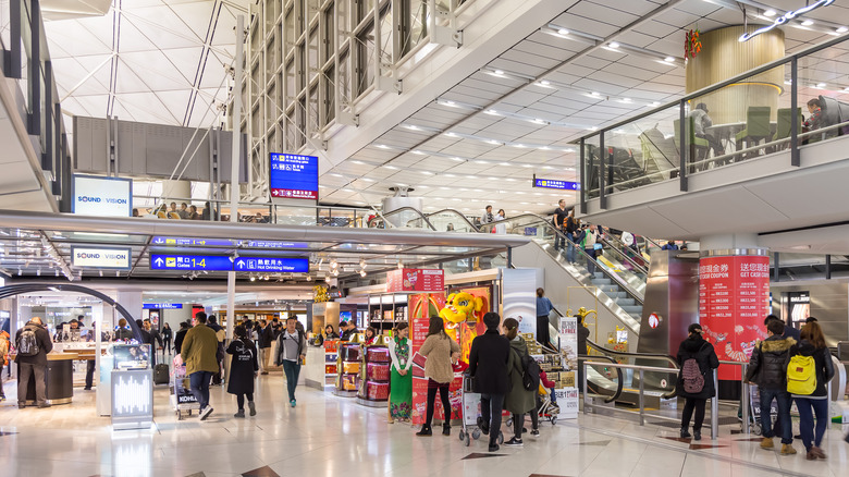 Duty-free shops at an airport.