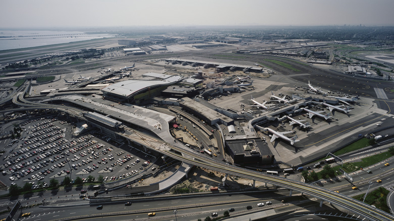 An aerial view of JFK Airport.