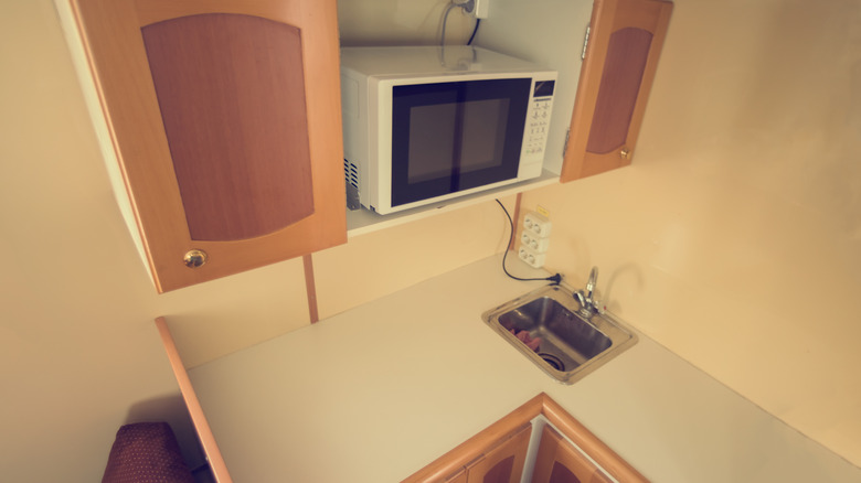 A cruise cabin kitchen