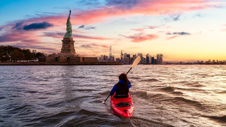 Kayaking near Statue of Liberty