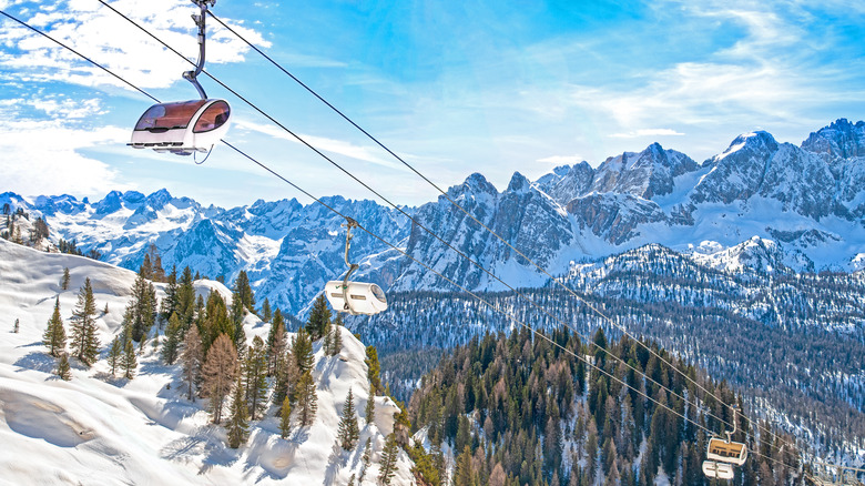 chair lifts at Cortina d'Ampezzo, Italy