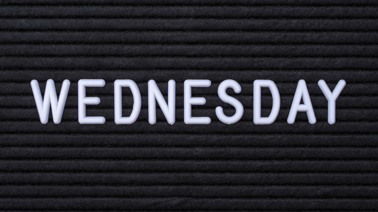The word Wednesday on board