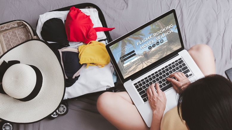 woman planning vacation