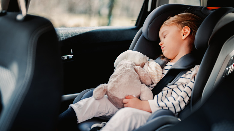 Child napping in car seat