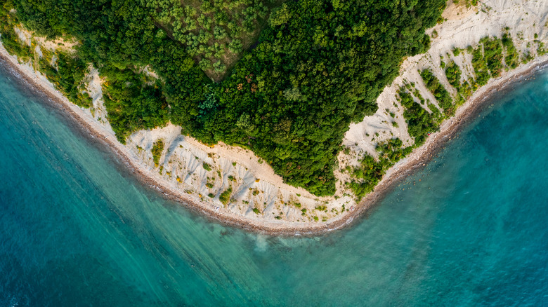 Aerial view of Moon Bay Beach