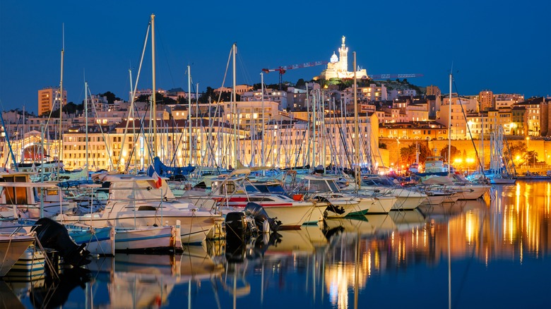 Marseille Old Port at night