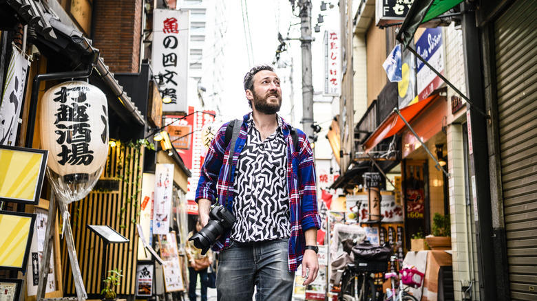 man on street in Japan