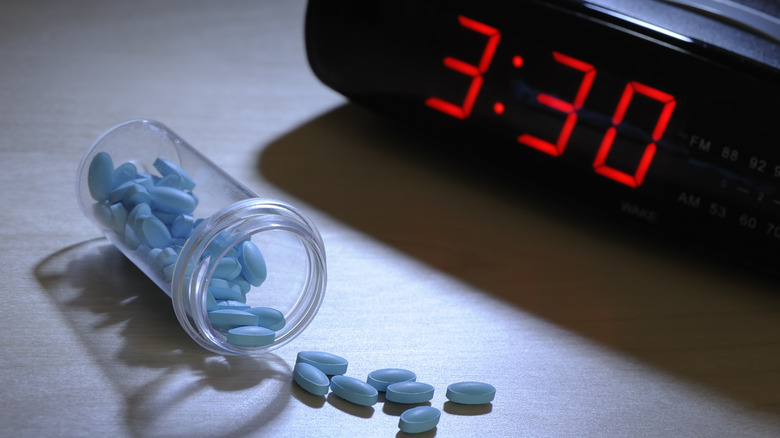 Clock with pills