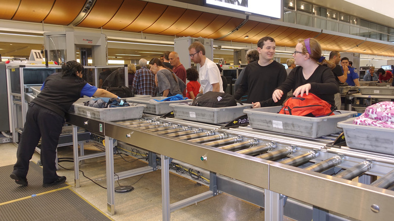 TSA luggage security checkpoint