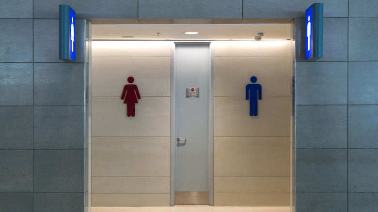 airport bathroom entrance