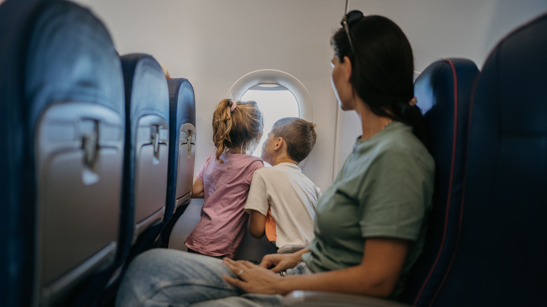 family on plane