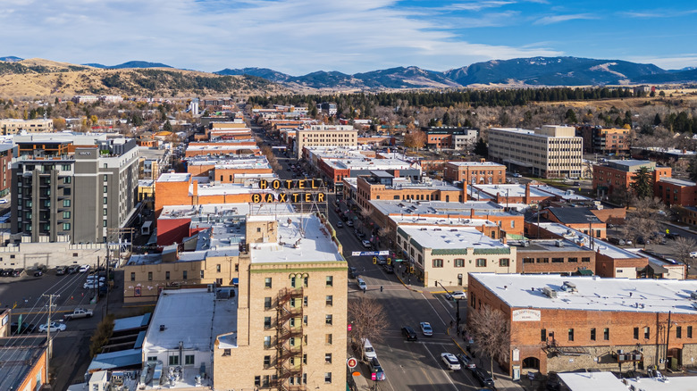 Aerial view of Bozeman, Montana