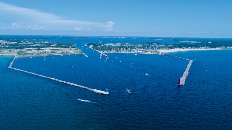 Muskegon Channel on Lake Michigan