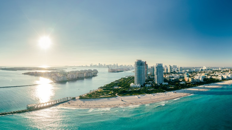 Sun shining on Miami Beach