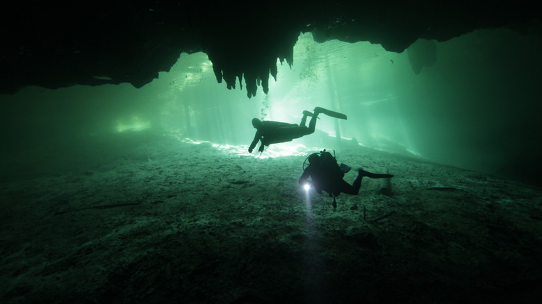 diver in Tulum cenote