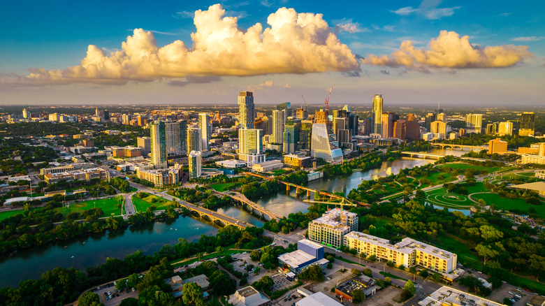 View over Austin skyline