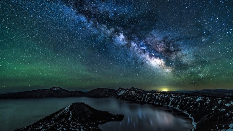starry sky over Crater Lake