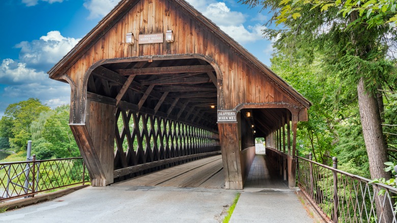 A covered bridge in Vermont