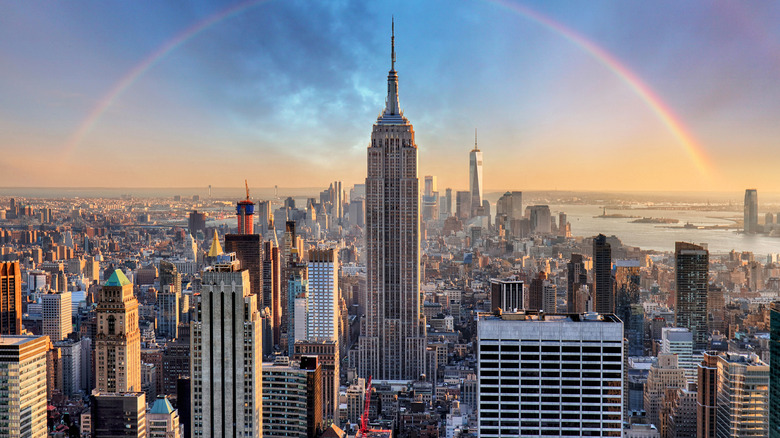 Rainbow around Empire State Building