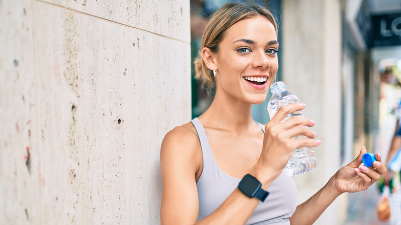 Woman drinking water