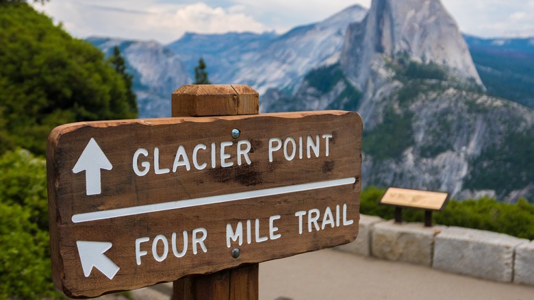 Glacier Point wood sign