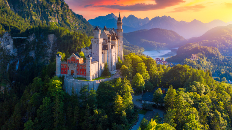 Aerial view of Neuschwanstein