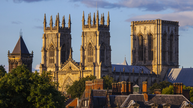 York Minster Cathedral above buildings