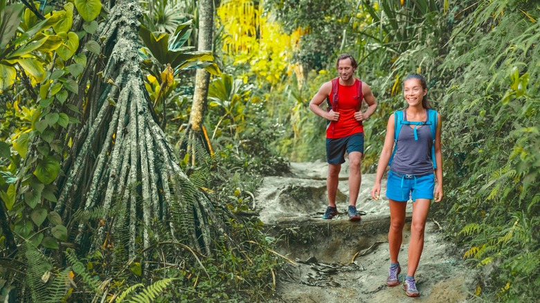 Hikers on the Kalalau Trail