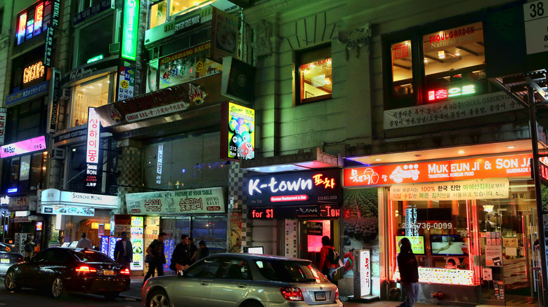 neon lights of Korea Way