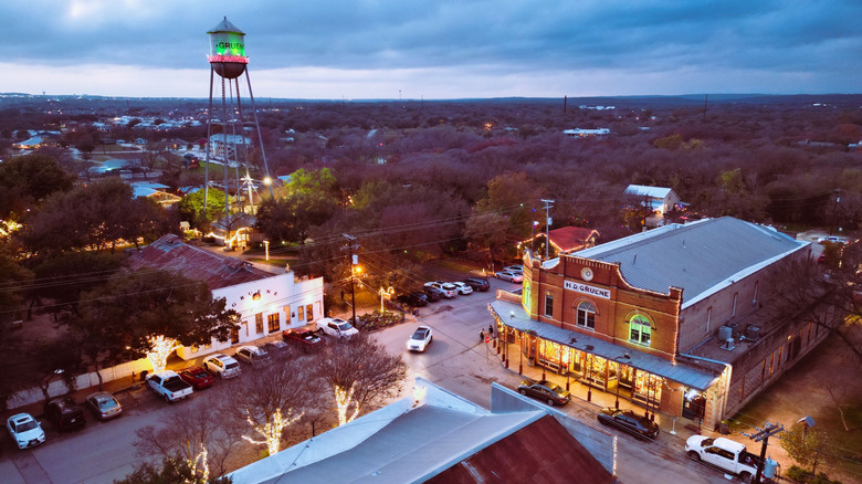 Gruene, Texas at night