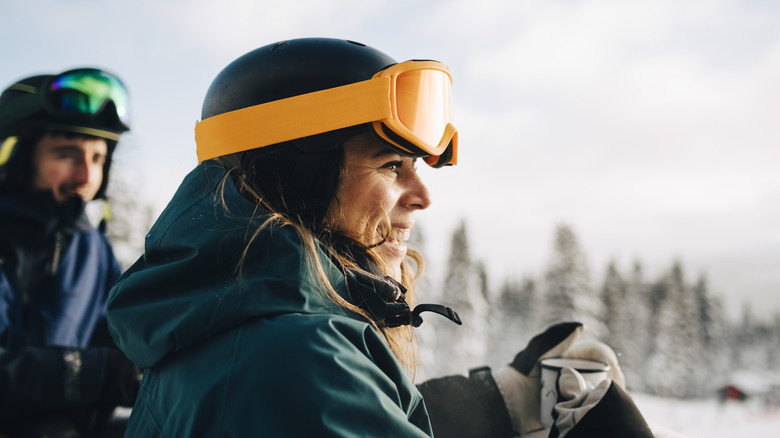 Two friends in ski gear