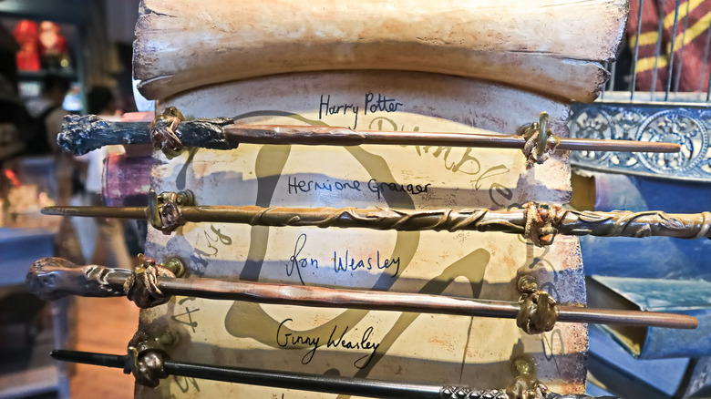 Harry Potter wands on display