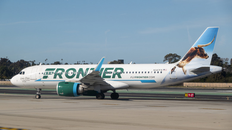 Frontier airplane on ground