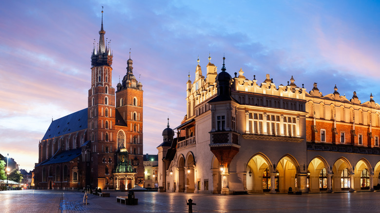 Market Square Kraków at sunrise