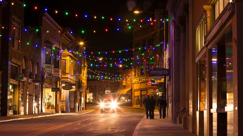 Downtown Bisbee, Arizona street at night