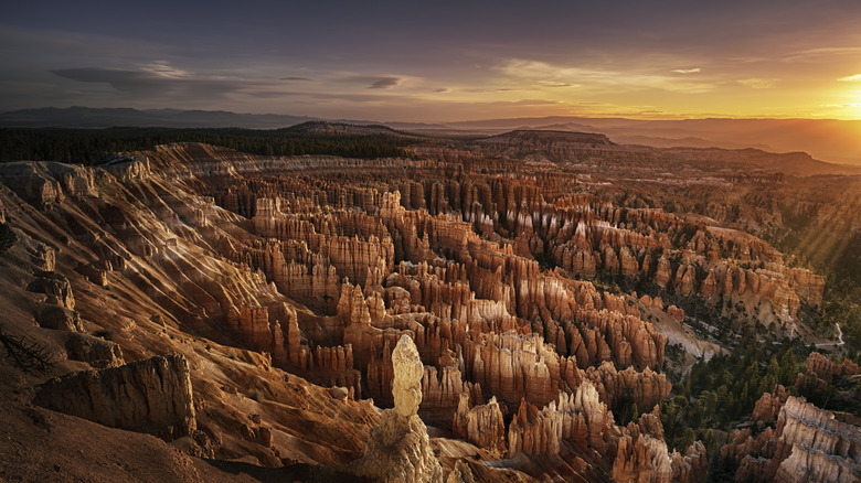 sunrise over hoodoos Bryce Canyon