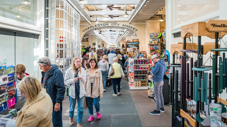 People at Charleston City Market