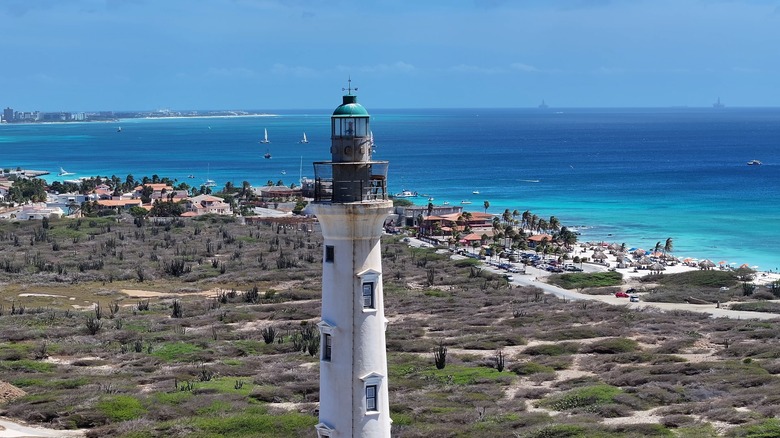 Aerial view of Aruba's California Lighthouse